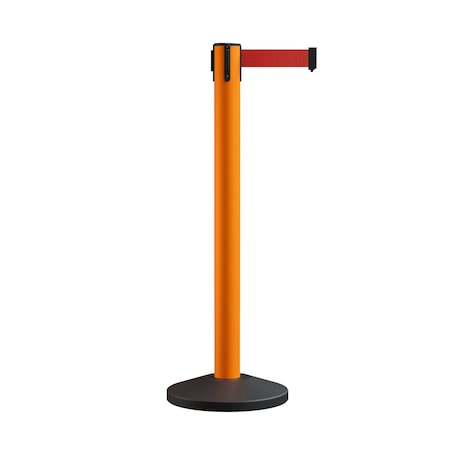 Montour Line Stanchion Belt Barrier Orange Post 16ft.Red Belt ES660-OR-RD-160